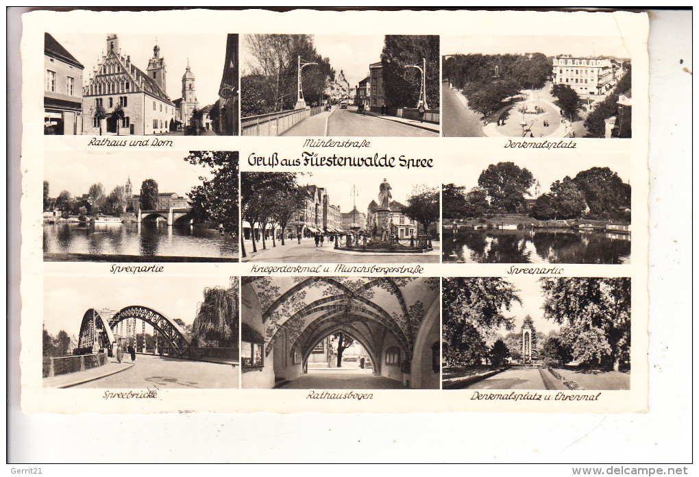 0-1240 FÜRSTENWALDE, Mehrbild, 1943, Druckstelle - Fürstenwalde