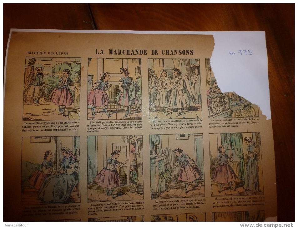 Vers 1900       Imagerie D'Epinal  N° 773    LA MARCHANDE DE CHANSONS        Imagerie Pellerin - Collections