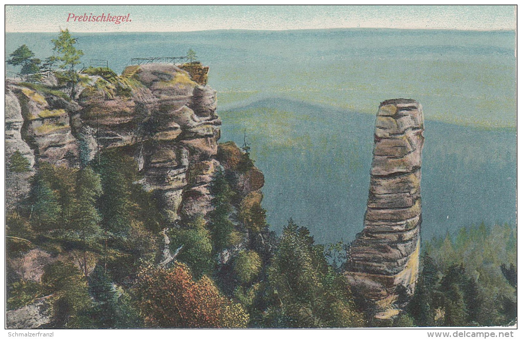 Photochromie ? AK Prebischkegel Felsen Prebischtor Herrnskretschen Hrensko Böhmische Schweiz Bei Rainwiese Tetschen - Sudeten