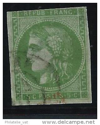 FRANCE - N° Cérès 42 P - 4ème état Vert Jaune - Cote Cérès 400€ - 2éme Choix ( Touché Et Aminçi ) - A Voir - Lot P13234 - 1870 Emission De Bordeaux