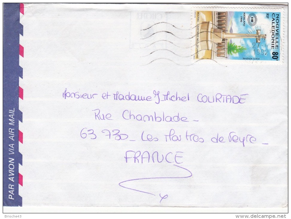 LETTRE 1992 NOUVELLE CALEDONIE POUR LES MARTRES DE VEYRE PUY-DE-DOME / 6560 - Gebruikt
