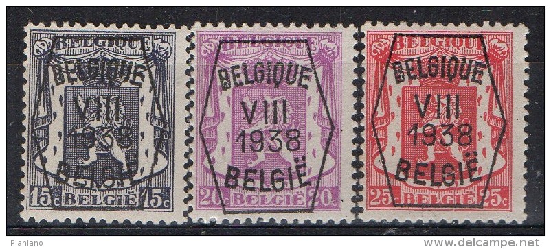 PIA - BEL - 1938 : Leone  Preannullato  :VIII - 1938 - (UN  1H) - Typo Precancels 1936-51 (Small Seal Of The State)