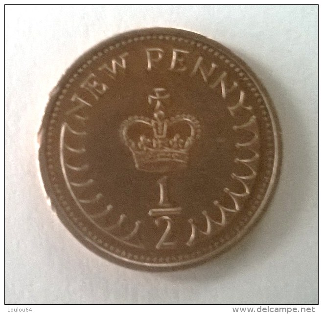 Monnaie - Grande-Bretagne - 1/2 Penny 1971 - Elizabeth II - - 1/2 Penny & 1/2 New Penny