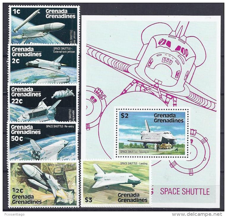 ESPACIO / GRENADA GRENADINES 1977 #Yvert 222/27 + H31**  Precio Cat. &euro;7.05 - Colecciones