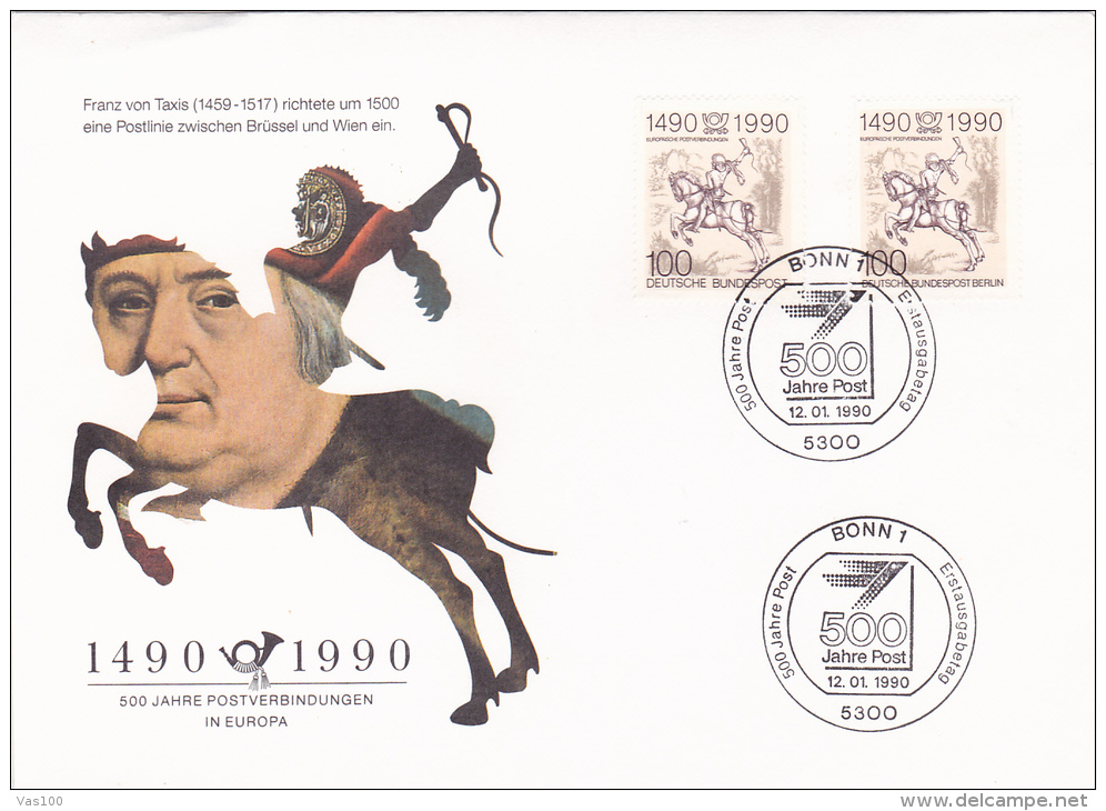 POSTVERBINDUNGEN IN EUROPA,FDC COVER,1990,BONN,GERMANY - Covers & Documents