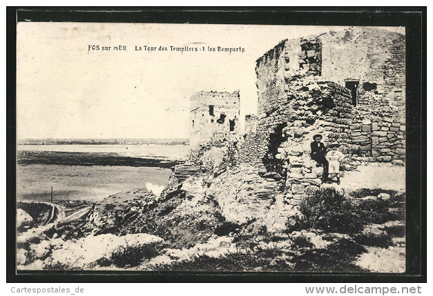 CPA Fos-sur-Mer, La Tour Des Templiers Et Les Remparts - Altri & Non Classificati