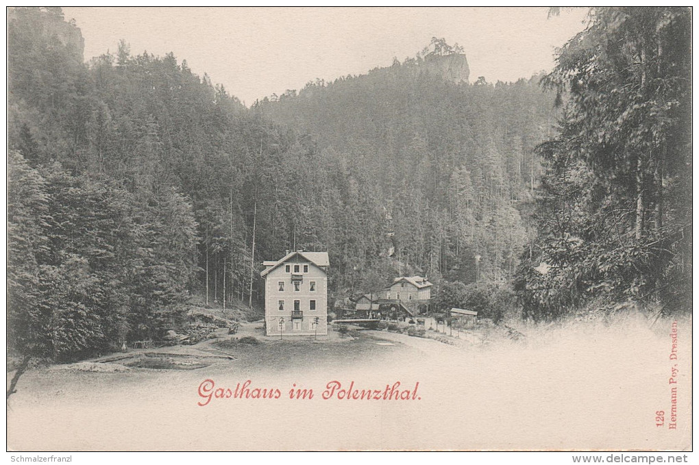 AK Gasthof Im Polenztal Sächsische Schweiz Bei Hohnstein Rathewalde Waitzdorf Rathmannsdorf Schandau Polenz Heeselicht - Hohnstein (Saechs. Schweiz)