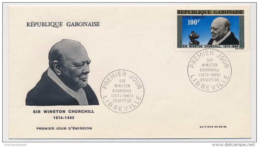 GABON => Enveloppe FDC => Sir Winston Churchill - LIBREVILLE - 28 Sept 1965 - Gabon