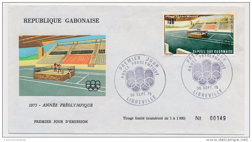 GABON => Enveloppe FDC => Année Préolympique - LIBREVILLE - 30 Sept 1975 - Gabun (1960-...)