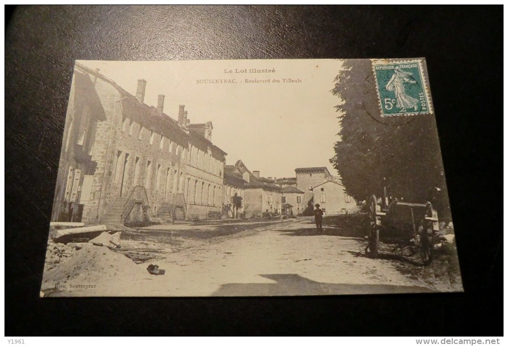 SOUSCEYRAC. Boulevard Des Tilleuls. Travaux, Attelage.... 18 Mai 1910. - Sousceyrac