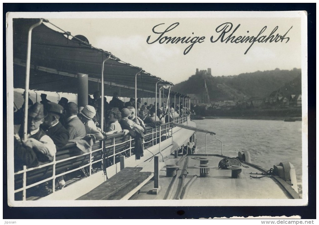 Cpa Carte Photo Allemagne Sonnige Rheinfahrt -- An Bord Des Dampfers - Ostmark -     NOV15 11 - Koenigswinter