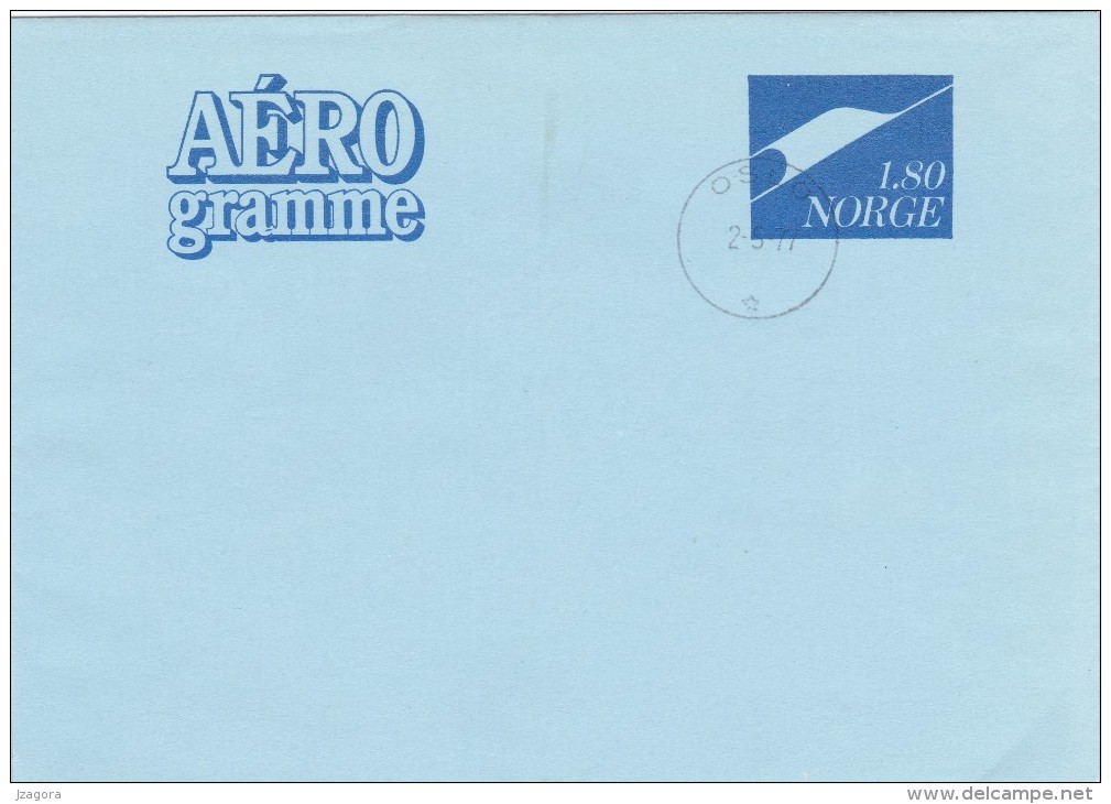 NORWAY NORGE NORWEGEN NORVÈGE 1977 AEROGRAMME AEROGRAM FDC POSTMARK - Briefe U. Dokumente