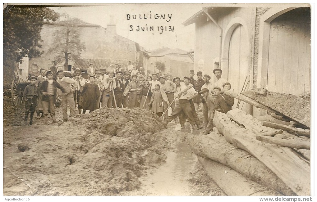 BULLIGNY. ORAGE DE GRELE DU 3/06/1913. CARTE PHOTO - Autres & Non Classés