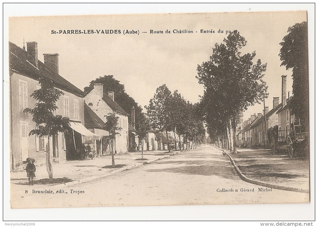 Aube - 10 - St Parres Les Vaudes Route De Chatillon Entrée Du Pays 1915 - Other & Unclassified