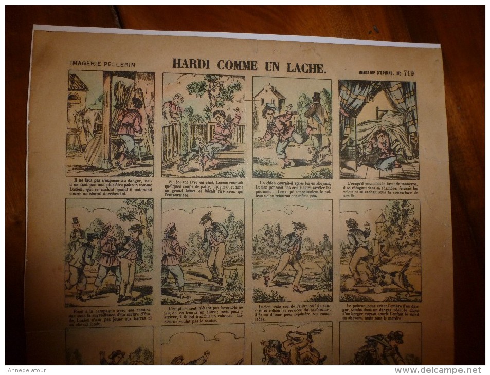 Vers 1900  Imagerie D'Epinal  N° 719   HARDI COMME UN LÂCHE.      Imagerie Pellerin - Collections