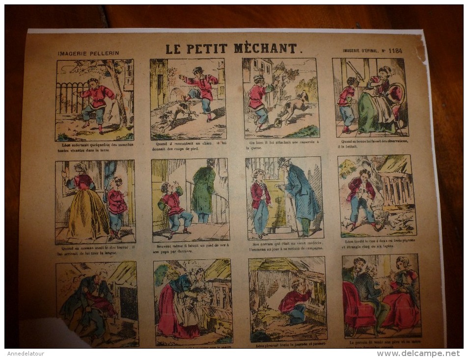 Vers 1900  Imagerie D'Epinal  N° 1184   LE PETIT MECHANT.      Imagerie Pellerin - Collections