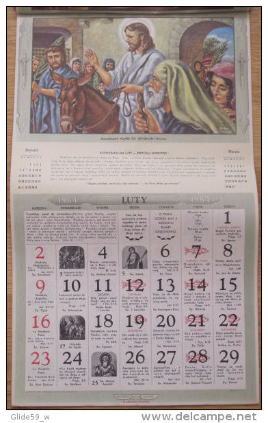 Artystyczny Kalendarz Dla Katolicki Domu 1964 - Calendrier Artistique Catholique Polonais - Big : 1961-70