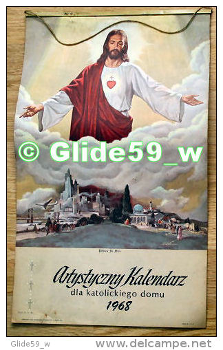 Artystyczny Kalendarz Dla Katolicki Domu 1968 - Calendrier Artistique Catholique Polonais - Big : 1961-70