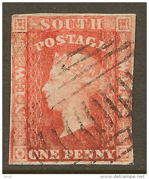 NSW 1856 1d Orange-red Imperf QV SG 109 U #QO123 - Oblitérés