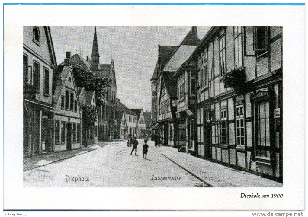 Diepholz - S/w Langestraße Um 1900    Nachdruck - Diepholz