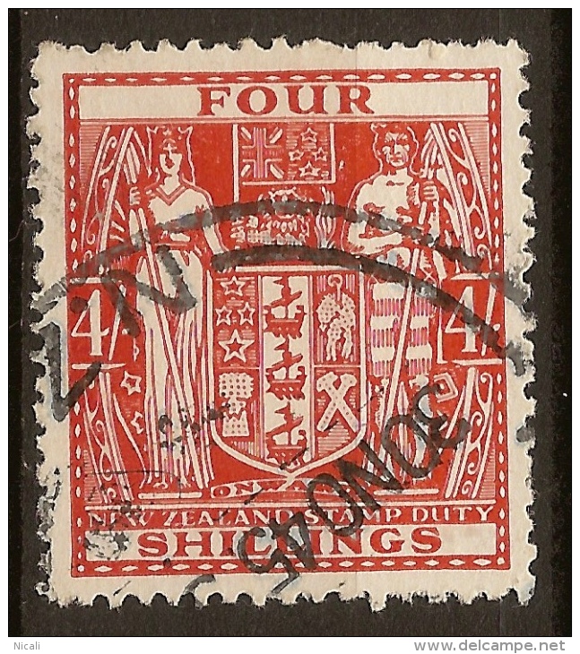 NZ 1931 4/- Arms SG F194 U #QM256 - Fiscali-postali