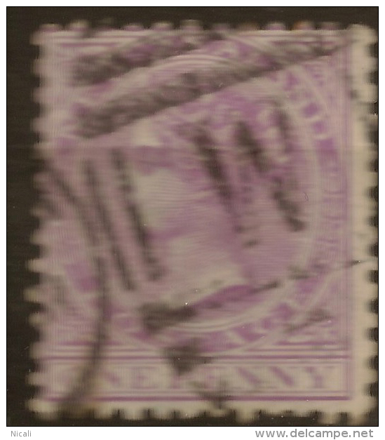 NZ 1874 1d Lilac QV SG 166 U #QM211 - Used Stamps