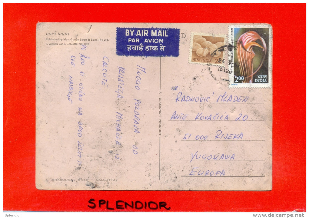 AK INDIA-airmail -1982 - Poste Aérienne