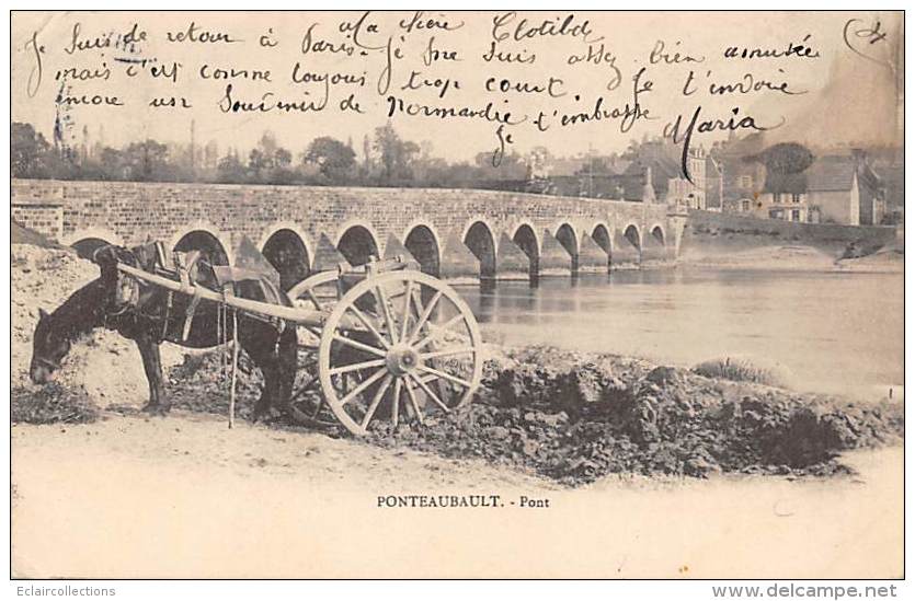 Ponteaubault    50       Le Pont . Cheval Attelé . Renforcement Des Berges ???? - Otros & Sin Clasificación