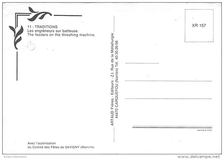 Savigny    50       Les Engréneurs Sur Batteuse  10x15 - Other & Unclassified