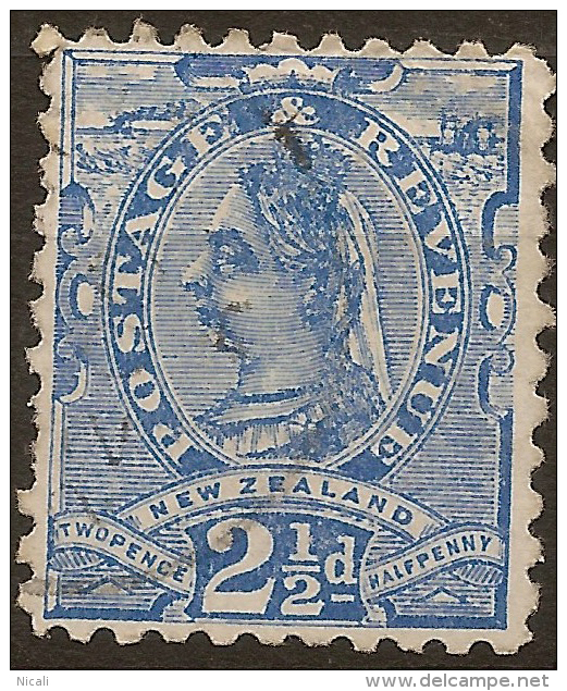 NZ 1882 2 1/2d Blue QV P11 SG 239 U #QM227 - Usados