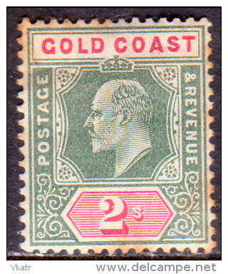 GOLD COAST 1902 SG #45 2sh MH Wmk Crown CA CV £22 Toned - Gold Coast (...-1957)