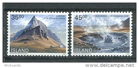 151 ISLANDE 1989 - Montagne (Yvert 657/58) Neuf ** (MNH) Sans Trace De Charniere - Unused Stamps