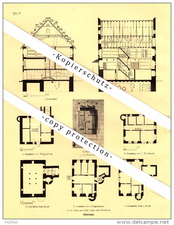 Photographien / Ansichten , 1927 , Rheinau , Wellenberg , Haus Zur Post , Prospekt , Architektur , Fotos !!! - Rheinau