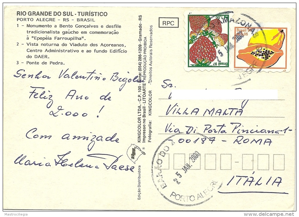 BRASIL  BRASILE  PORTO ALEGRE  Multiview  Nice Stamps  Fruits Theme - Porto Alegre