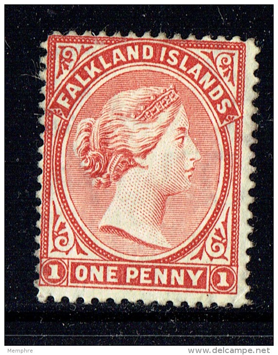 1891  Victoria   1d.  Venitian Red  SG 22  MM - MH - Falkland Islands