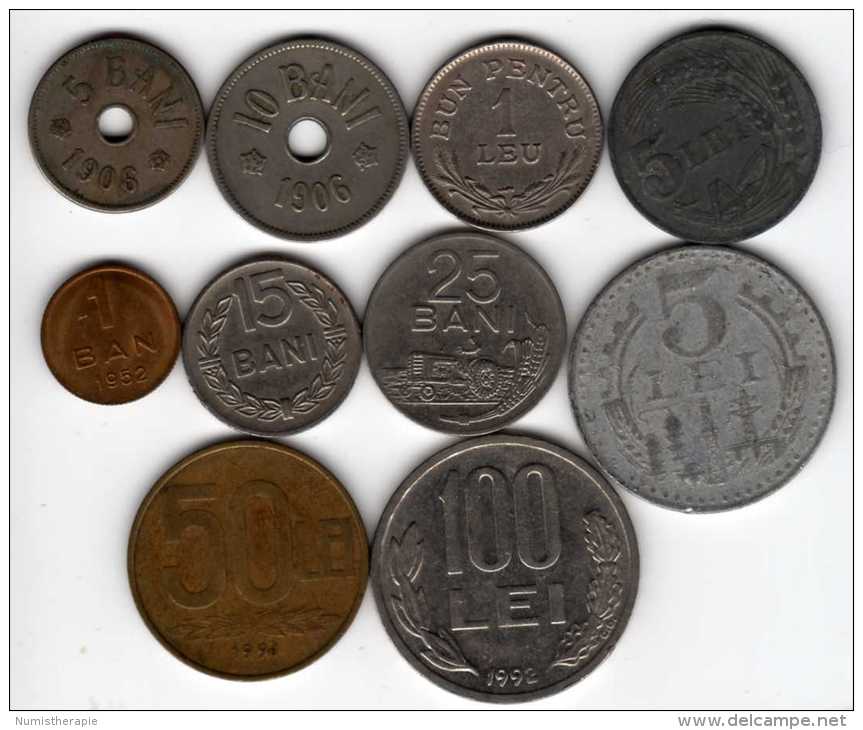 Roumanie : Lot De 10 Pièces Différentes 1906-1992 - Rumania