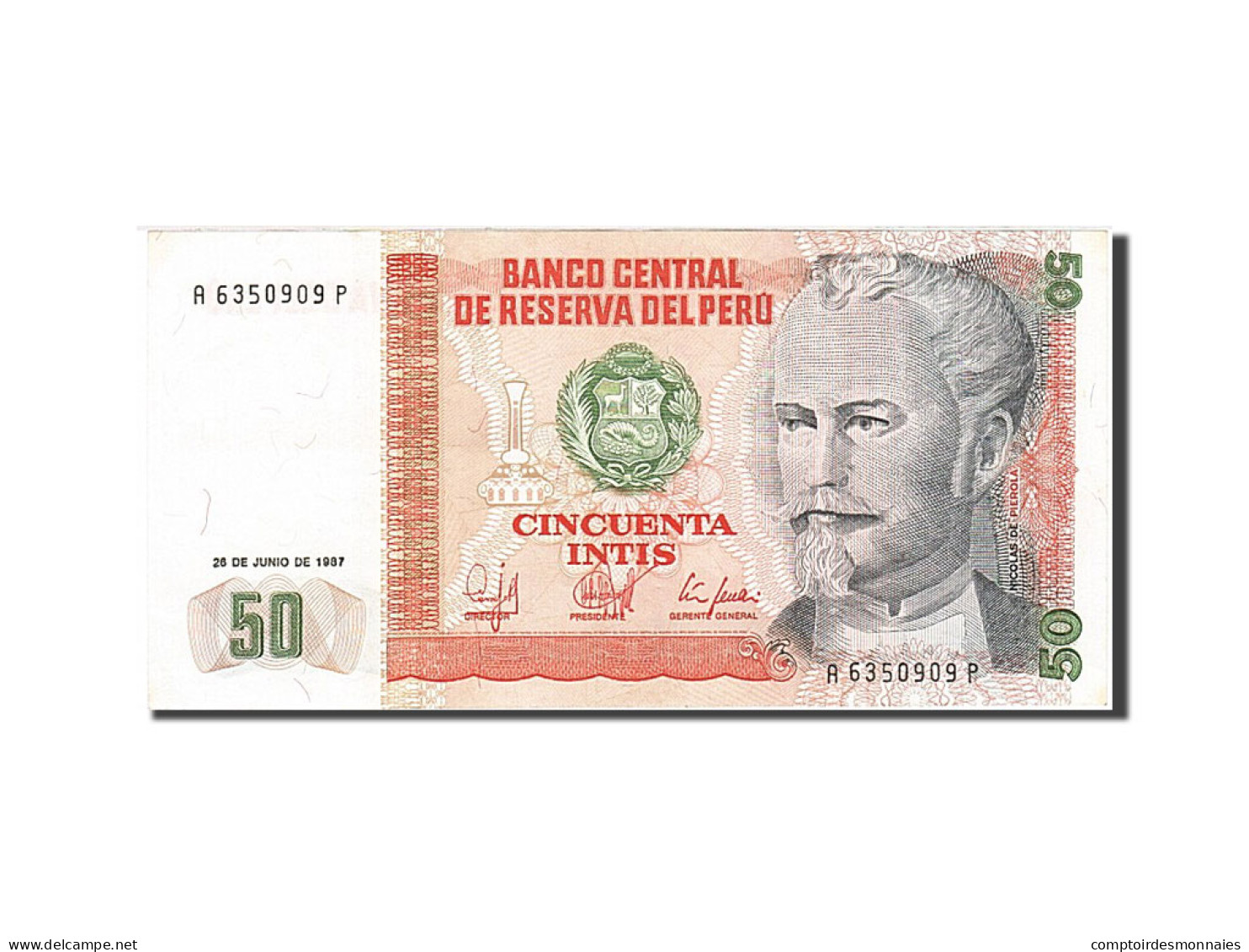 Billet, Pérou, 50 Intis, 1985-1991, 1987-06-26, KM:131b, SPL - Pérou