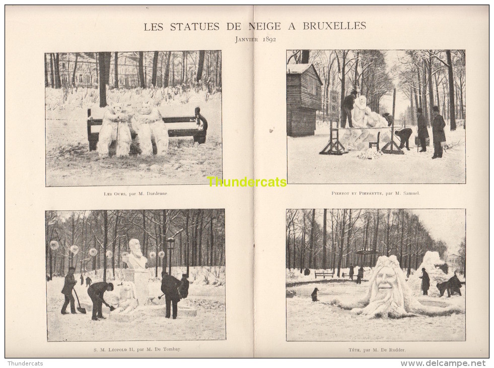 LES STATUES DE NEIGE A BRUXELLES 1892 DARDENNE TOMBAY   ** ASSOCIATION BELGE DE PHOTOGRAPHIE PHOTOTYPE PHOTOTYPIE - Autres & Non Classés
