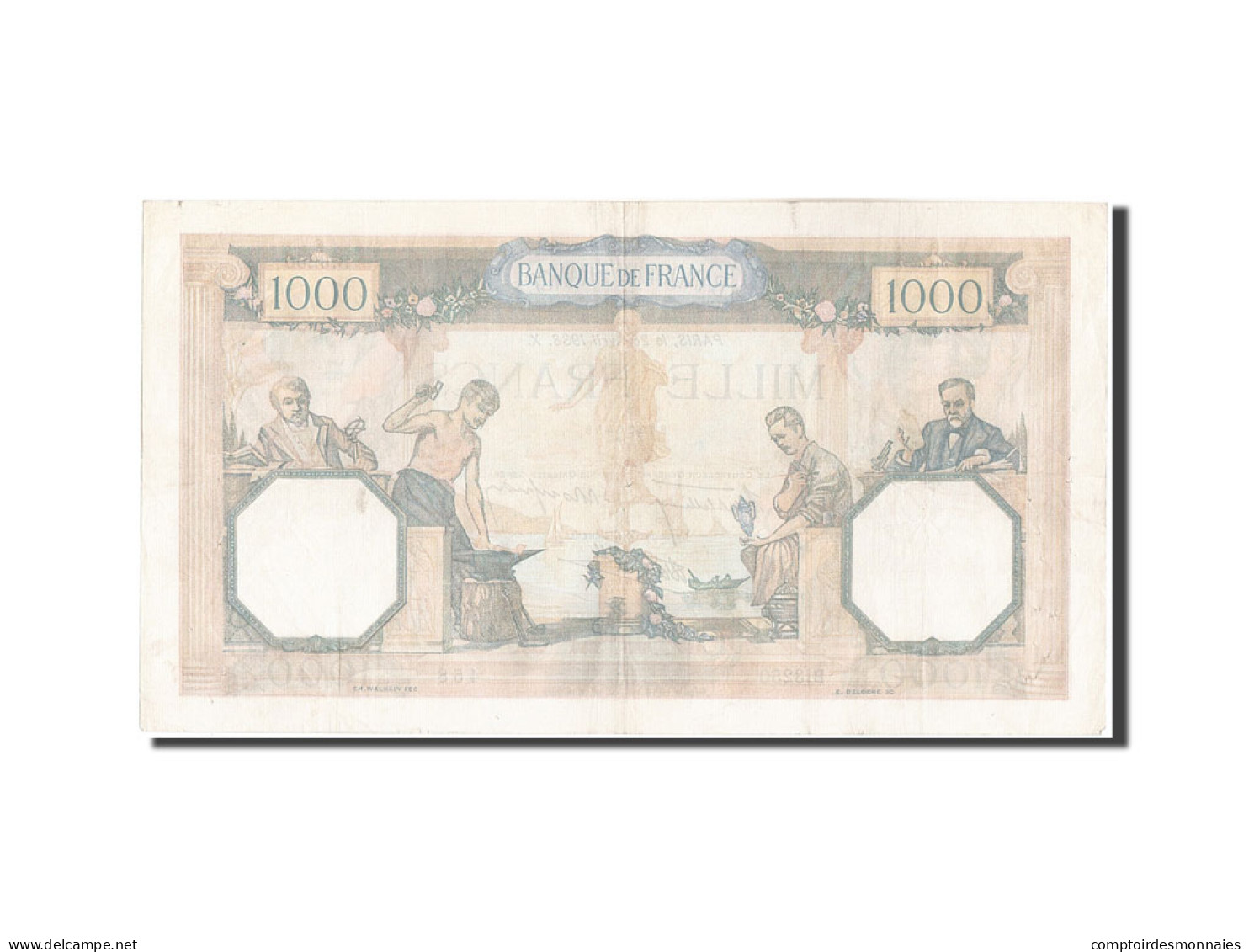 Billet, France, 1000 Francs, 1 000 F 1927-1940 ''Cérès Et Mercure'', 1938 - 1 000 F 1927-1940 ''Cérès Et Mercure''