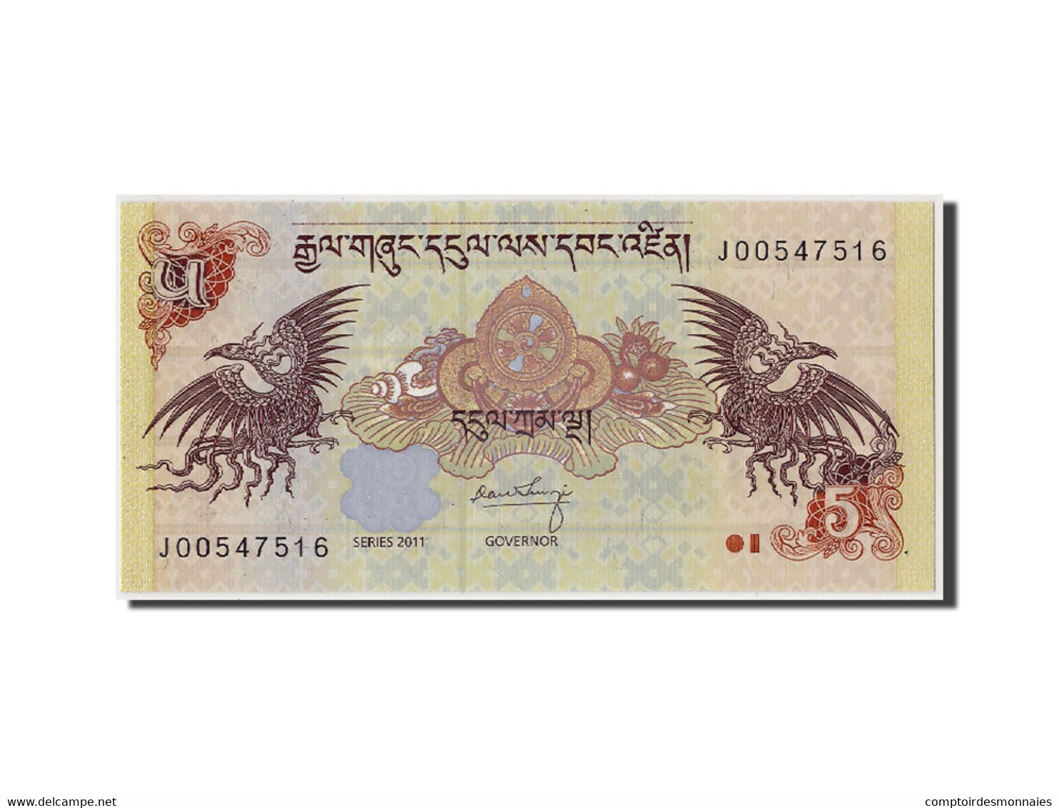 Billet, Bhoutan, 5 Ngultrum, 2011, Undated, KM:28b, NEUF - Bhután