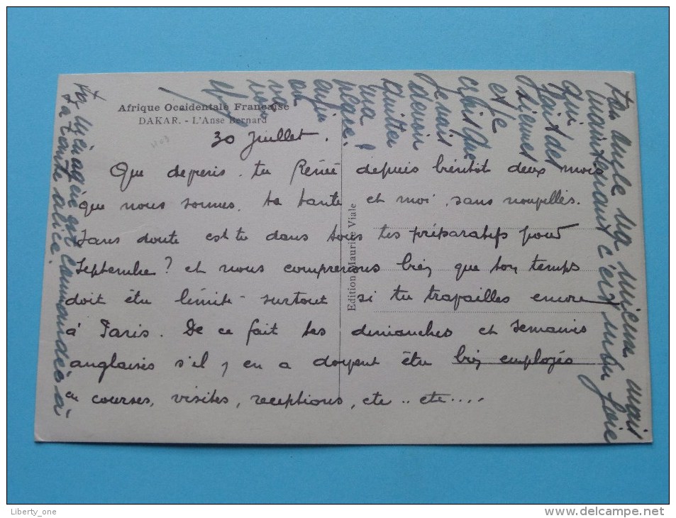 L'Anse BERNARD - DAKAR ( Afrique Occidentale Française ) Anno 19?? ( Zie Foto´s Voor Detail ) ! - Sénégal