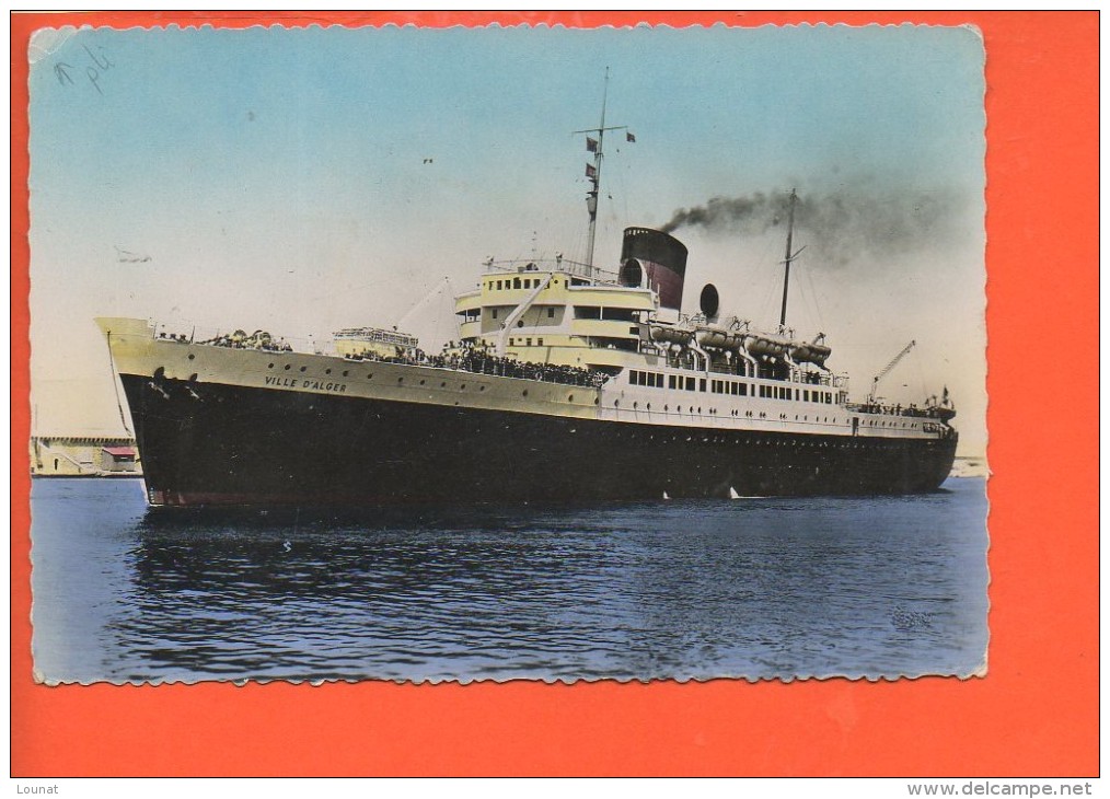 Bateaux - Paquebot "Ville D´Alger" Cie Gle Atlantique (non écrite Au Dos) - Steamers