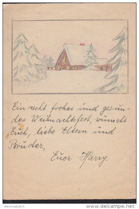 DR: Feldpostkarte Zum Weihnachtsfest 1944 Aus Russland Von Harry Mohr Ohne Anschrift/Absender (ehem. Im Brief Inliegend) - Briefe U. Dokumente