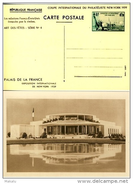 France Exposition Internationale De New York 1939 - Overprinter Postcards (before 1995)