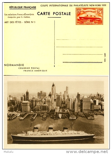 France Exposition Internationale De New York 1939 - Overprinter Postcards (before 1995)