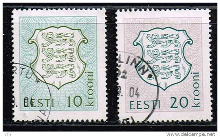 Estland 1993, Michel# 206 + 212 O - Estonia