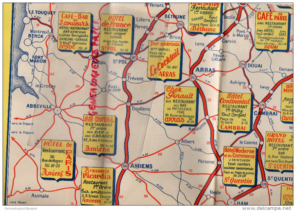 59 - DUNKERQUE-LILLE-VALENCIENNES-MAUBEUGE- ARRAS-DOUAI- CANBRAI-VERVINS-MONS-ABBAVILLE-AMIENS-HAM-CHANTILLY-SENLIS-1947 - Dépliants Touristiques