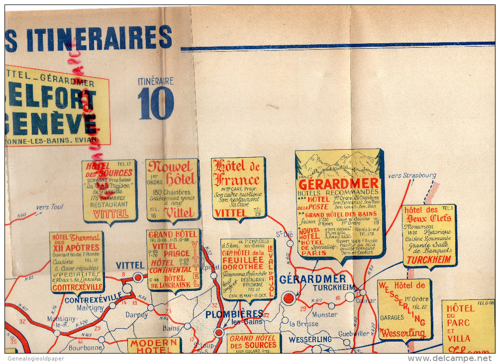 90-BELFORT- VITTEL-GERARDMER-DIVONNE-EVIAN-MULHOUSE-MONTBELIARD-BESANCON-MAICHE-AVALLON-DIJON-DOLE-CHAGNY-LONS -TROYES- - Dépliants Touristiques