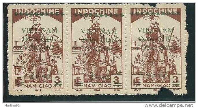 VIET-NAM: NORD, Obl., N°28 X 3, Bande, AB - Vietnam