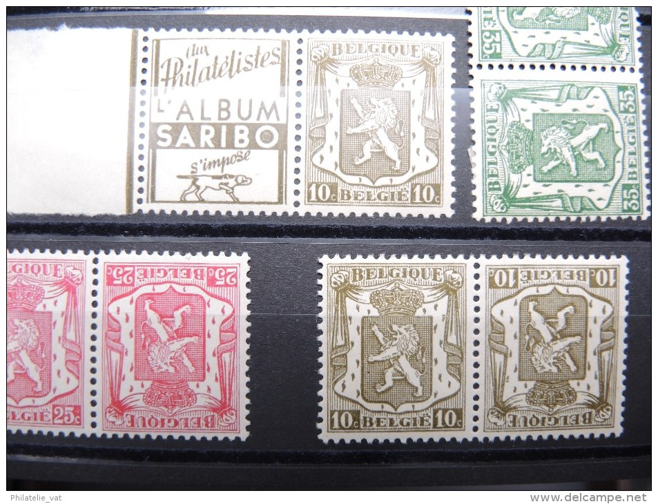 BELGIQUE - Lot De 8 Paires Neufs Luxes Et Neufs * ( 5 Avec Pub Et 3 Têtes Bêches ) - à Voir - Lot P13305 - Sonstige & Ohne Zuordnung